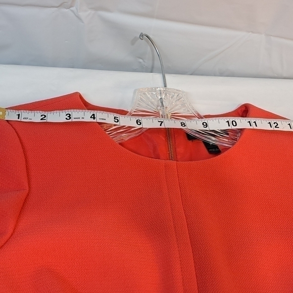 J.Crew Size 2 Bell Sleeve Crepe Midi Dress Coral Papaya A-line Exposed Zipper - Picture 9 of 13